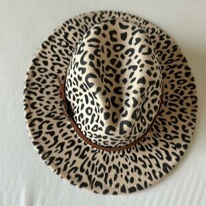 leopard hat in good condition